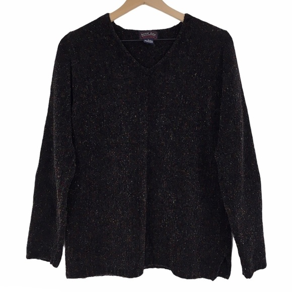 VINTAGE Sweater Chenille Confetti V Neck Size Multi Color Jessi Lee Size Large - Picture 10 of 10